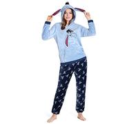 Disney Pyjamas for Women, Fluffy Ladies Fleece Pyjamas, Stitch Minnie Gifts (S, Blue Eeyore)