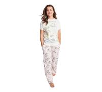 Disney Pyjamas - Winnie the Pooh Long Leg Pyjama Set with Short Sleeve T Shirt and Long Trousers, 100% Cotton Jersey, Elasticated Waist, Cream and Pink