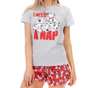 Disney Pyjamas Womens | 101 Dalmatians Short Pjs for Women Sets | Women's Nightwear Grey Size Large