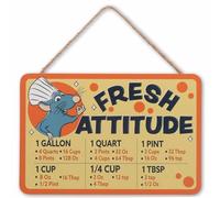 Disney Ratatouille Fresh Attitude Kitchen Hanging Wood Measuring Sign - Fun Ratatouille Kitchen Conversion Chart for Home