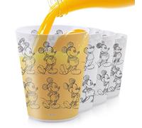 Disney Reusable Plastic Cups - 4 Pack 16 oz Plastic Drinking Glasses with Mickey, Stitch, Pooh, or Disney100 Designs - BPA-Free, Stackable, Top Rack Dishwasher Safe Tumblers for Water, Juice & More