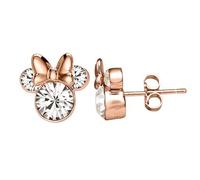 Disney Jewellery Disney Minnie Mouse Sterling Silver Rose Gold Tone CZ Stud Earrings 0.9cm