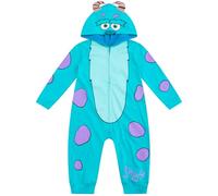 Disney’s Monsters Inc Long Sleeve Coverall, Sully Bodysuit Creeper with 3D Hood for Boys, Blue, 4T