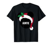Disney Santa Hat Mickey Christmas Family Matching Auntie T-Shirt