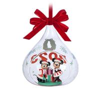 Disney Santa Mickey Mouse and Minnie Mouse 2023 Glass Drop Sketchbook Ornament