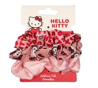 Disney Scrunchies, Minnie, Princesses, Frozen II, Lilo & Stitch, Charge of 101, Aristocats, Fabric Hair Elastics, Pigtails, 3 Pieces, Multicolour (Hello Kitty (Pink))