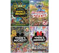 Disney Search and Find Activity Book Set 1: 4 Books Collection Set (Where's Bruno?, Where's Stitch?, Where's Mickey? & Where's Minnie?)