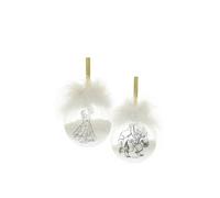 Disney Set of 2 Belle & Beast Feather Baubles Disney Multicolor