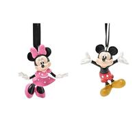Disney Set of 2 Resin Mickey and Minnie Christmas Tree Decorations