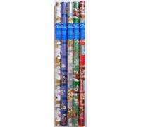 Disney Set of 4 (4 rolls) Christmas wrapping paper, each 200 x 70 cm, Winnie the Pooh and Mickey Mouse (4)