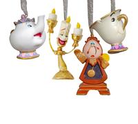 Disney Set of 4 Beauty & The Beast Resin Hanging Decorations Disney Multicolor