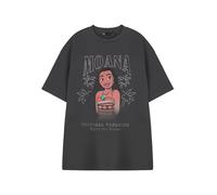 Disney Moana Women's Dark Grey Graphic Tee | Crew Neck Short Sleeve T-Shirt Featuring 'Moana, Tropical Paradise, Born to Voyage' | Casual Movie Themed Apparel