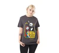 Disney The Nightmare Before Christmas Unisex Charcoal |T-Shirt | Short Sleeve Character Graphic Tee | Gothic Style Top for Fans of Jack Skellington & Sally | Tim Burton Movie Apparel