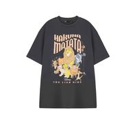 Disney The Lion King Women's Graphic Tee | Hakuna Matata Grey Classic Cartoon Top | Simba Timon Pumbaa Rafiki Zazu T-Shirt | Crew Neck Short Sleeve Pull On Casual Wear | Ladies' Movie Apparel