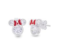 Disney Silver Crystal Minnie Mouse Earrings - Silver