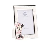 Disney - Minnie Mouse - Real Silver-Plated 4 x 6″ Single Aperture Photo Frame - Made in Italy - Officially Licensed Disney Merchandise - Self-Standing Wood Back - Early Years, Adults, Nursery, Kids.