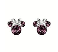 Disney Earrings Minnie Mouse Sterling Silver CZ February Birthstone Studs