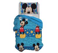 Disney Single Bed Duvet Cover Set, Duvet Cover + Pillowcase, Duvet Cover Set with Pillowcase, 155 x 200 cm, 100% Cotton, Mickey Mouse (Does Not Contain Fitted Sheet)