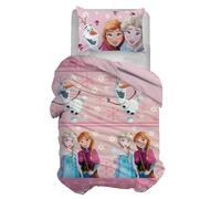 Disney Single Bed Duvet Cover Set, Duvet Cover + Pillowcase, Duvet Cover Set with Pillowcase, 155 x 200 cm, 100% Cotton, Frozen, (No Fitted Sheet)