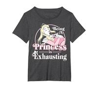 Disney Sleeping Beauty Being A Princess Is Exhausting T-Shirt, Women's Plus, Dark Heather Grey, 3X