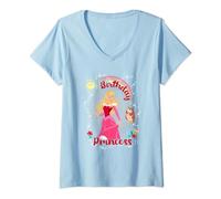Disney Sleeping Beauty Birthday Princess With Aurora V-Neck T-Shirt