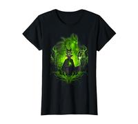 Disney Sleeping Beauty Dark Detailed Maleficent Tee T-Shirt, Women, Black, Small