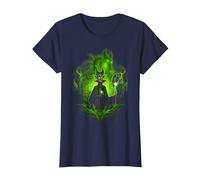 Disney Sleeping Beauty Dark Detailed Maleficent Tee T-Shirt, Women, Navy Blue, X-Small