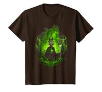 Disney Sleeping Beauty Dark Detailed Maleficent Tee T-Shirt, Youth, Brown, Small