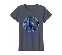 Disney Sleeping Beauty Maleficent Dragon Current Mood T-Shirt, Women, Heather Blue, Medium