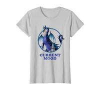 Disney Sleeping Beauty Maleficent Dragon Current Mood T-Shirt, Women, Silver Grey, X-Large