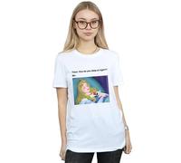 Disney Women's Sleeping Beauty Meme Cotton Boyfriend T-Shirt in White | Size: Large Disney White L
