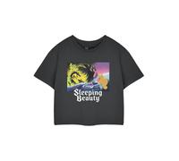 Disney Sleeping Beauty Womens Grey Aurora Cropped Short Sleeved T-Shirt - XX-Large