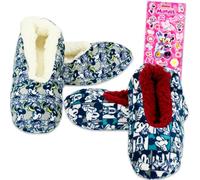 Disney Slipper Socks 2 Pack - Bundle with Fuzzy House Slippers Featuring Mickey Mouse & Minnie Mouse Plus Stickers Slippers for Women Size M/L
