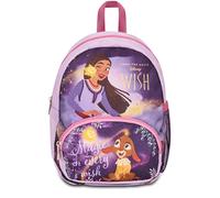 Disney Small WISH Nursery Backpack, Lilac - Side Pockets for Water Bottles, Front Pocket, Nursery Backpack for Girls - Kid School Backpack - Princesses, multi-coloured, kindergarten backpack
