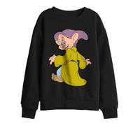 Disney Snow White And The Seven Dwarfs, Dopey Poses Kids Sweatshirt, Black, 12-13