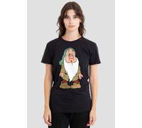 Snow White and The Seven Dwarfs, Sleepy Struggles Ladies T Shirt, Black, Medium