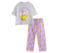 Disney Snow White Dopey Womens Grey Short Sleeve Long Leg Pyjama Set | I'm a Little Dreamer Print | Cartoon Nightwear for Bedtime | Comfortable Sleepwear Merch - XX-Large