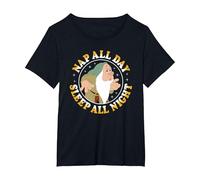 Disney Snow White Dwarf Sleepy Nap All Day Sleep All Night T-Shirt, Women's Plus, Black, 6X