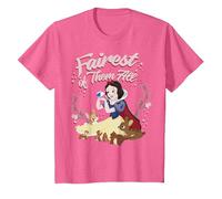 Disney Snow White Fairest Floral Wreath Graphic T-Shirt T-Shirt, Youth, Pink Heather, Medium