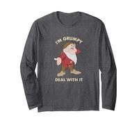 Disney Snow White Grumpy So Deal With It Long Sleeve T-Shirt, Adult Unisex, Dark Heather Grey, X-Large