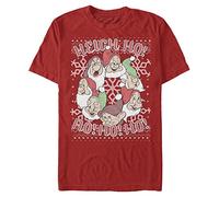 Disney Snow White - Seven Dwarf Sweater Unisex Crew Neck T-Shirt Red M