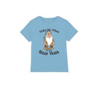 Disney Snow White Sleepy, Wake Me When It's The New Year kids t-shirt in Light Blue | Size: 7-8 Years Disney Light Blue 7-8 Years