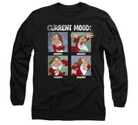 Disney Snow White & The 7 Dwarfs Father's Day Current Mood Grumpy Dad Unisex Long Sleeve T Shirt, Black, M