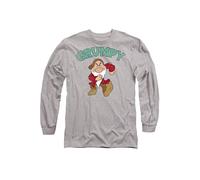 Disney Snow White & The 7 Dwarfs Father's Day Grumpy Dad Long Sleeve T-Shirt, Heather Grey Grey