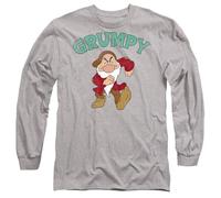 Disney Snow White & The 7 Dwarfs Father's Day Grumpy Dad Unisex Long Sleeve T Shirt, Heather Grey, M