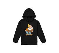Disney Snow White & The Seven Dwarfs, Happy Youth Kids Pull-Over Hoodie, Black | Size: 5-6 Years Disney Black 5-6 Years