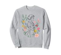 Disney Snow White With Apple Among Colorful Flowers Portrait Sweatshirt