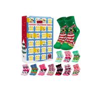 Get Trend Disney Minnie Mouse Socks Advent Calendar 2025 for Girls Size 9-13, 24 Pairs of Breathable Trainer Casual Socks, Christmas Gifts for Her (Multi Minnie)