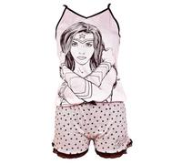 Disney Socks And Underwear - Women's Pajamas Comics: Wonderwoman in Cotton - Warmth, Softness and Comfort - Wonderwoman ET3621 Pink M