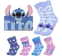 Disney Socks for Women & Teens, Pack of 5 Running Sports Cotton Work Socks, Soft & Breathable, Birthday Gifts for Women (3/8 UK, Multi Stitch)